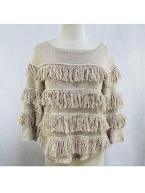 Opening Ceremony Women's Tan and Cream Jumper